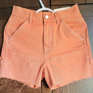 NEW! BDG Coral Orange Cargo Shorts Waistline 26